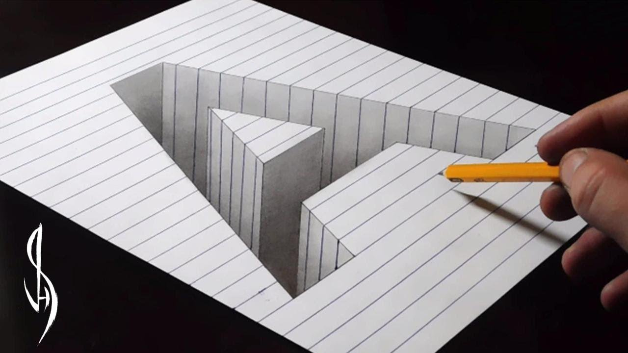 Drawing A Hole In Line Paper - 3D Trick Art | Racer.lt destiné A 3D Dessin