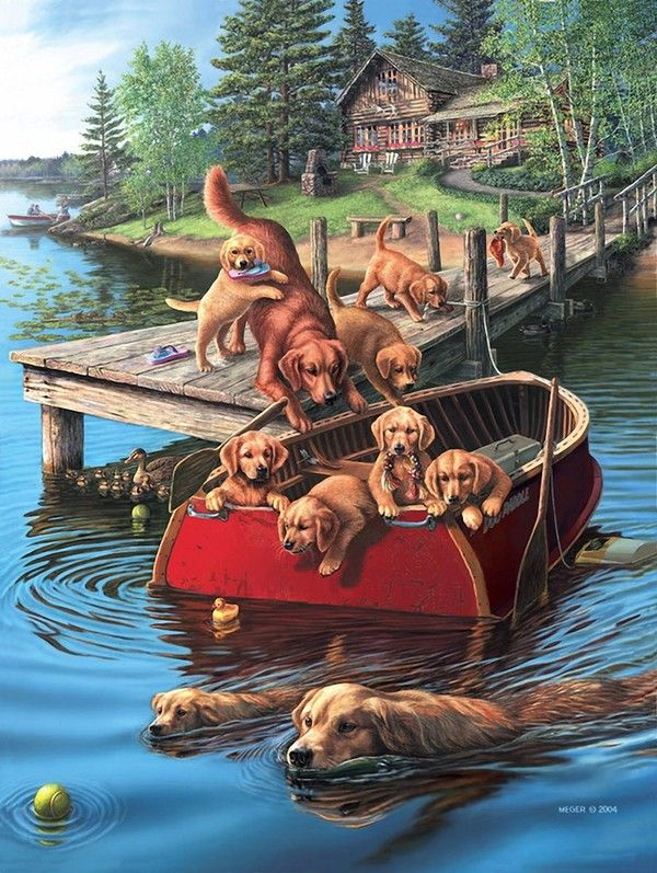 ♥ Vanilie ♥ - Page 6 | Peintures De Chien, Peinture destiné Coloriage Thomas Kinkade,