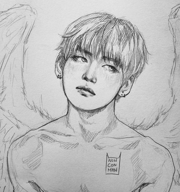 ディアスくん (@Nonconman) | Твиттер | Bts Drawings, Kpop concernant V Dessin Bts