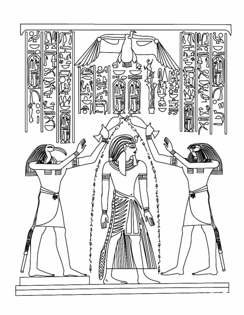 Egypte 1 - Coloriage Sur L&amp;#039;Egypte (Pyramides, Hiéroglyphes dedans Coloriage Dessin Egypte