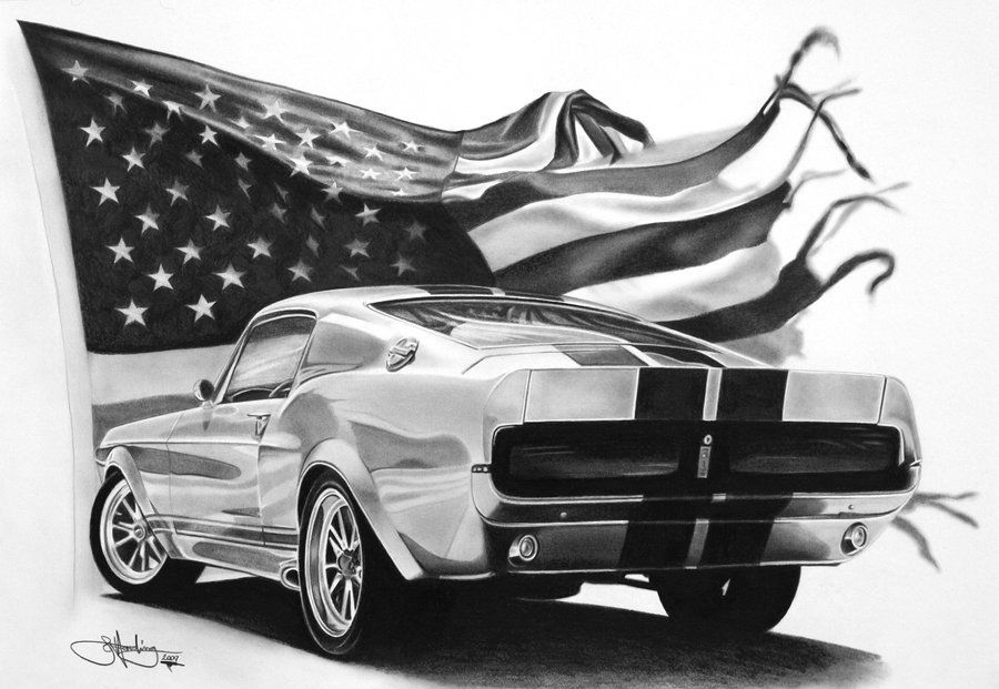 Eleanor Mustang Drawing By *Portraitz On Deviantart avec Ford T Dessin