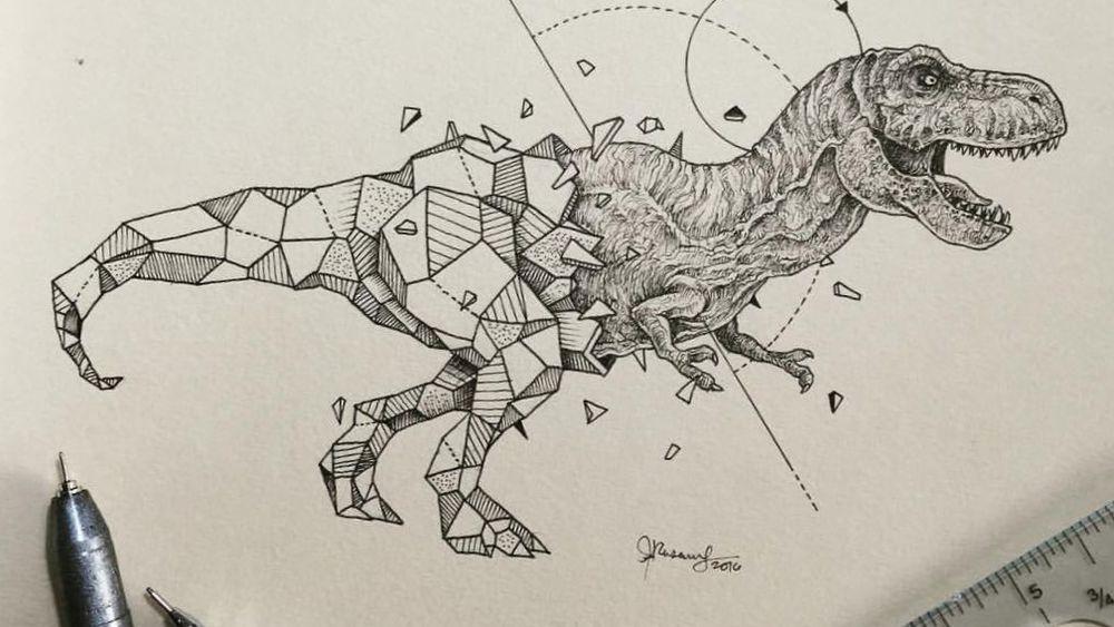 En Images. Les Animaux Dessinés Par Cet Artiste Brisent encequiconcerne Dessin T Rex Facile,