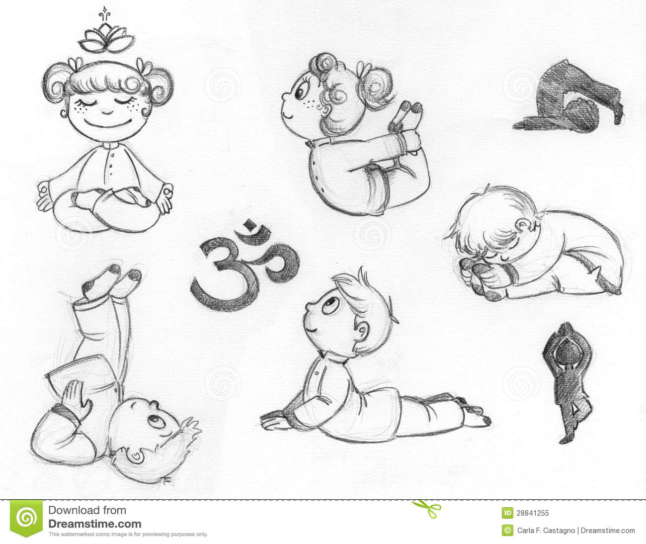 Enfants De Yoga Illustration Stock. Illustration Du avec Position W Dessin