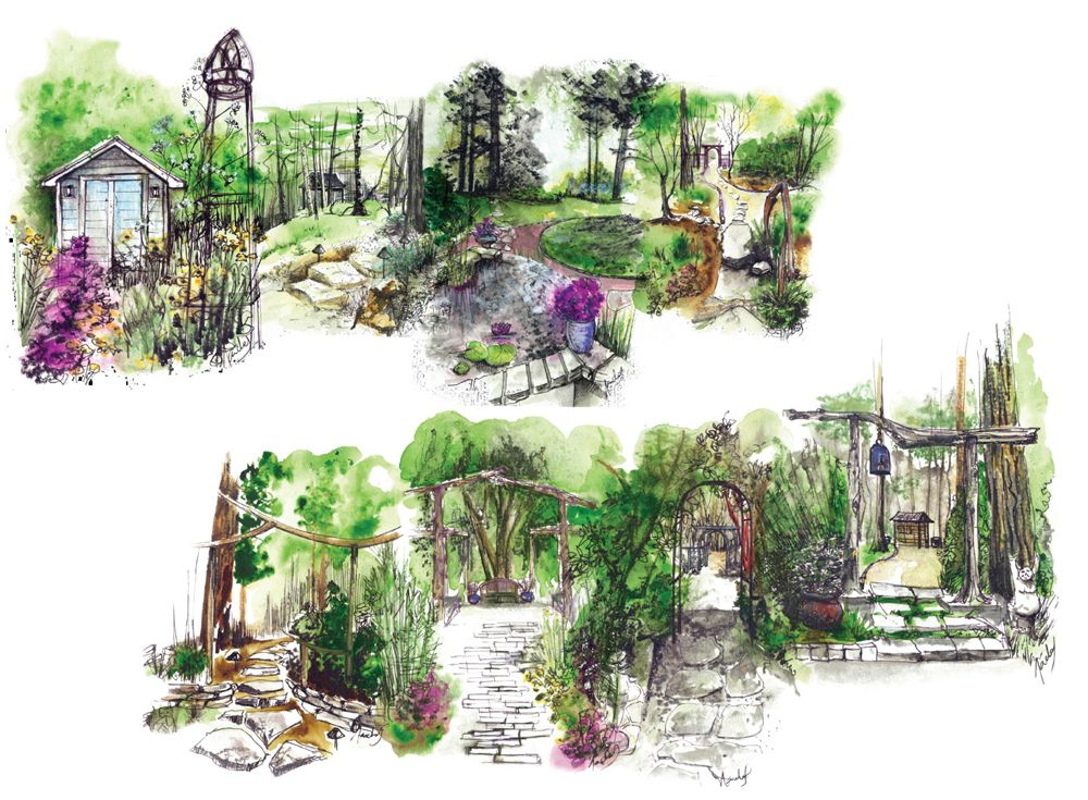 Épinglé Par Alfonso Herrera Sur Architecture-Paysage concernant Dessin Jardin