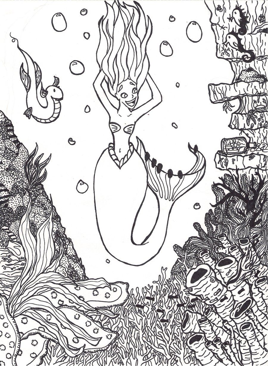 Épinglé Sur Coloriage Sirenes concernant Coloriage Sirene