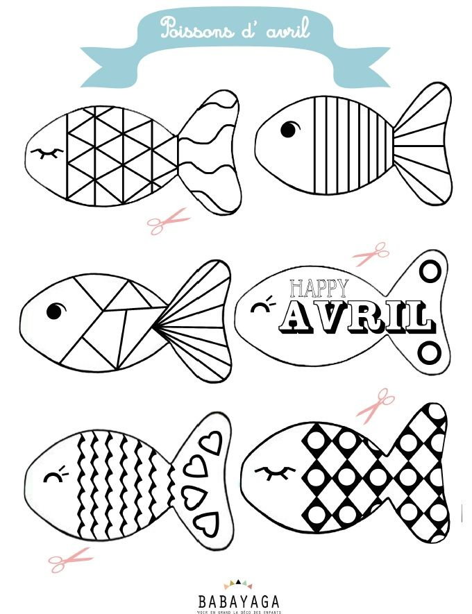 Épinglé Sur Printable // Game dedans Coloriage Poisson D&amp;amp;#039;Avril