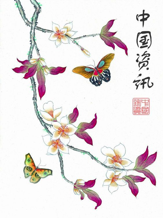 Estampe | Papillon Et Fleurs | Tatouages Japonais avec Dessin Japonais