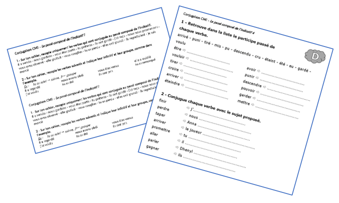 Exercice Cm1 Passé Composé - Tcbo à Coloriage Passé Composé