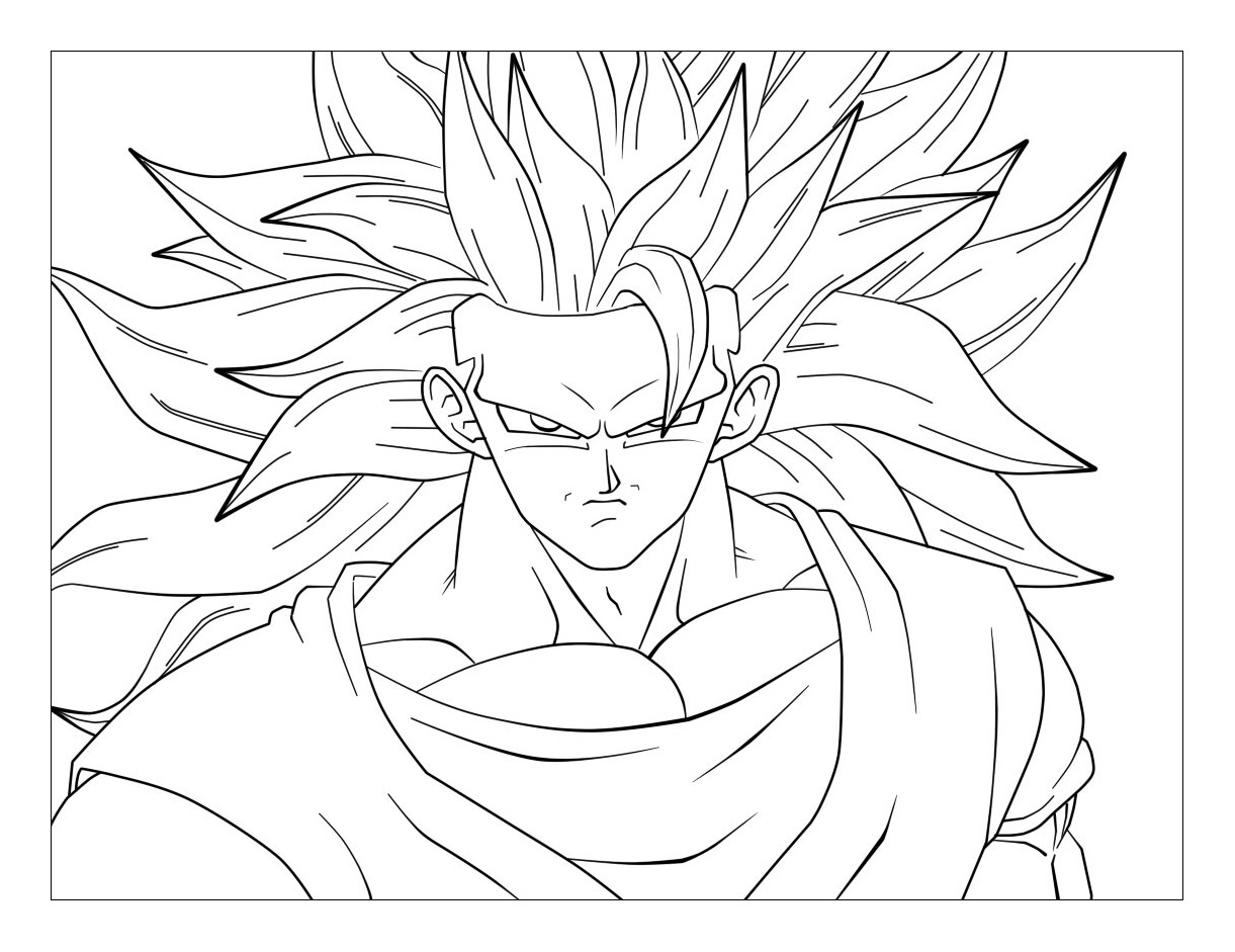 Facile Dragon Ball Goku Super Saiyan 3 - Coloriage Dragon à Coloriage Dessin De Sangoku Super Sayen 10000