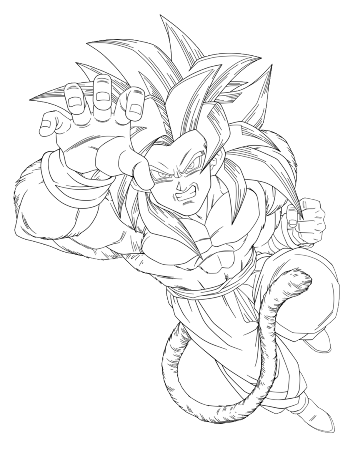 Facile Dragon Ball Gt Goku Super Saiyan 4Png - Coloriage encequiconcerne Coloriage Dragon Ball Z