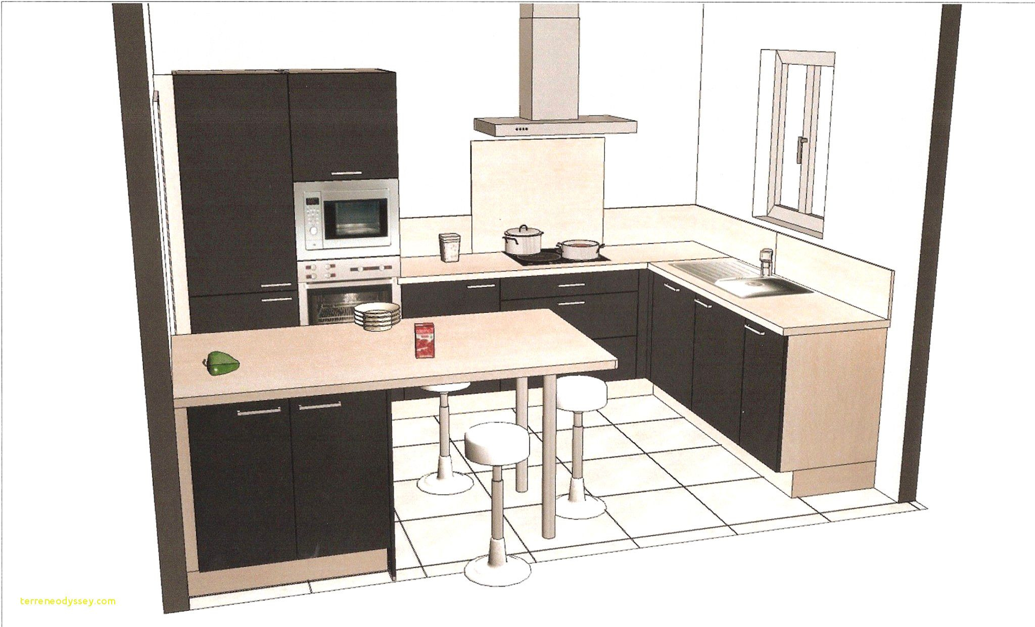 Faire Un Plan De Cuisine En 3D - Sofag encequiconcerne Dessin 2D En 3D,