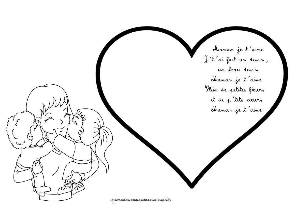 .. Fête Des Mères &amp;quot; Je T&amp;#039;♥ Maman &amp;quot; .. - Le Blog De destiné Coloriage Je T&amp;#039;Aime