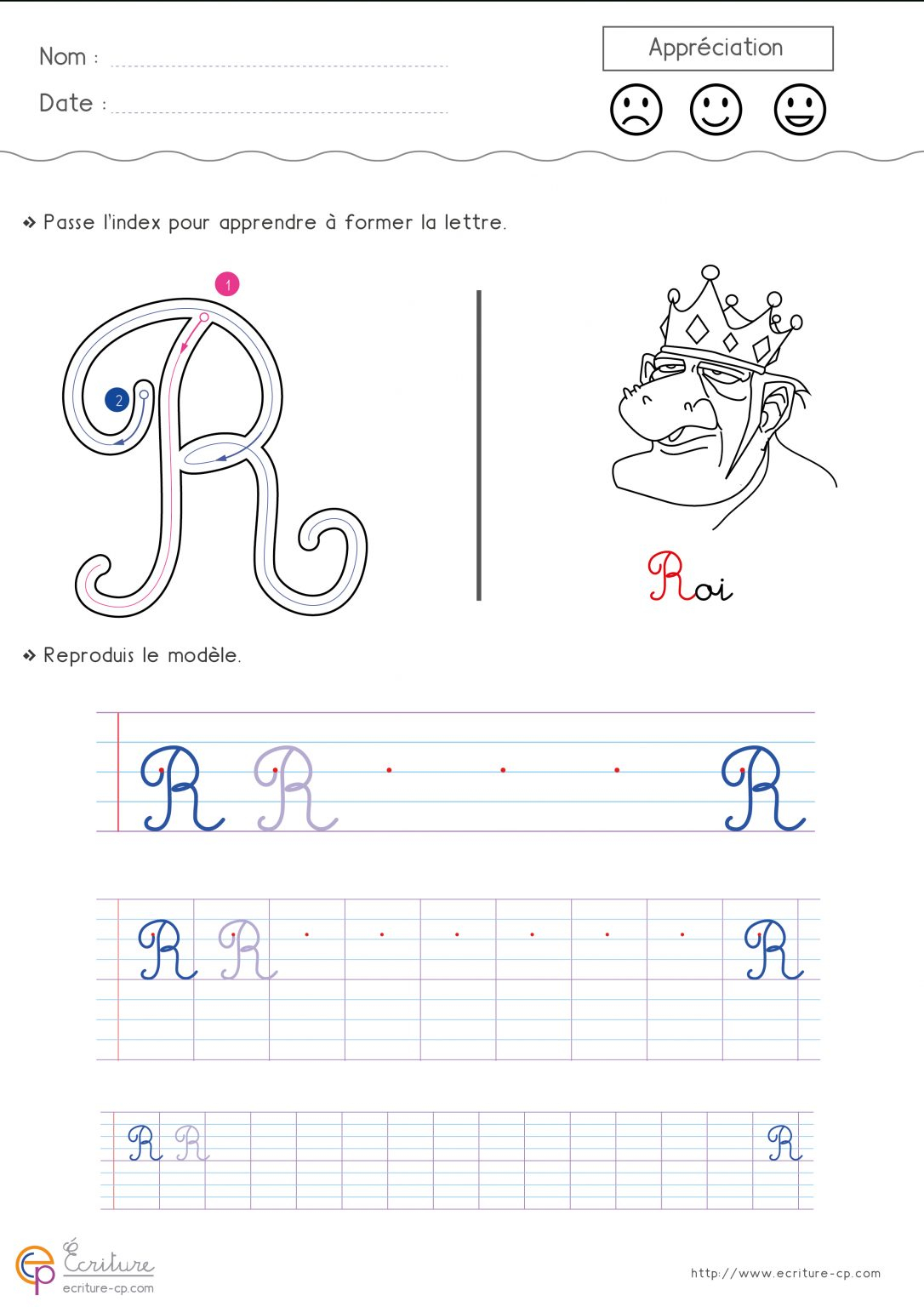 Feuille-D-Ecriture-Cp-Ecrire-La-Lettre-R-Majuscule-Tyh3 dedans La Lettre R Coloriage