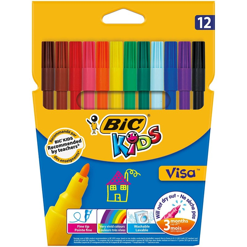 Feutres De Coloriage Bic Etui De 12 Pointe Fine - 5 Ans Et pour Coloriage Feutre,