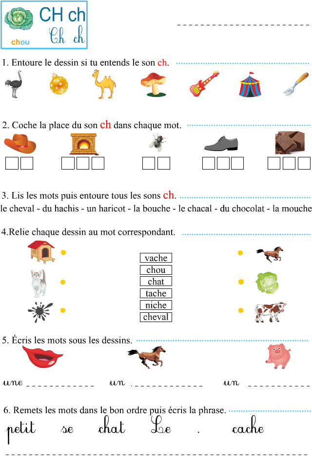 Fiche D'Exercices À Imprimer, Le Son Ch - Apprendre À Lire dedans Coloriage Magique G Gu Ge