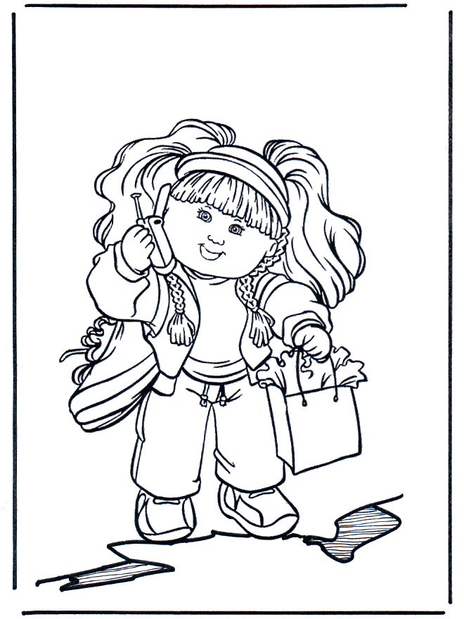 Fille Avec Portable - Coloriages Enfants tout Coloriage Coloriage,