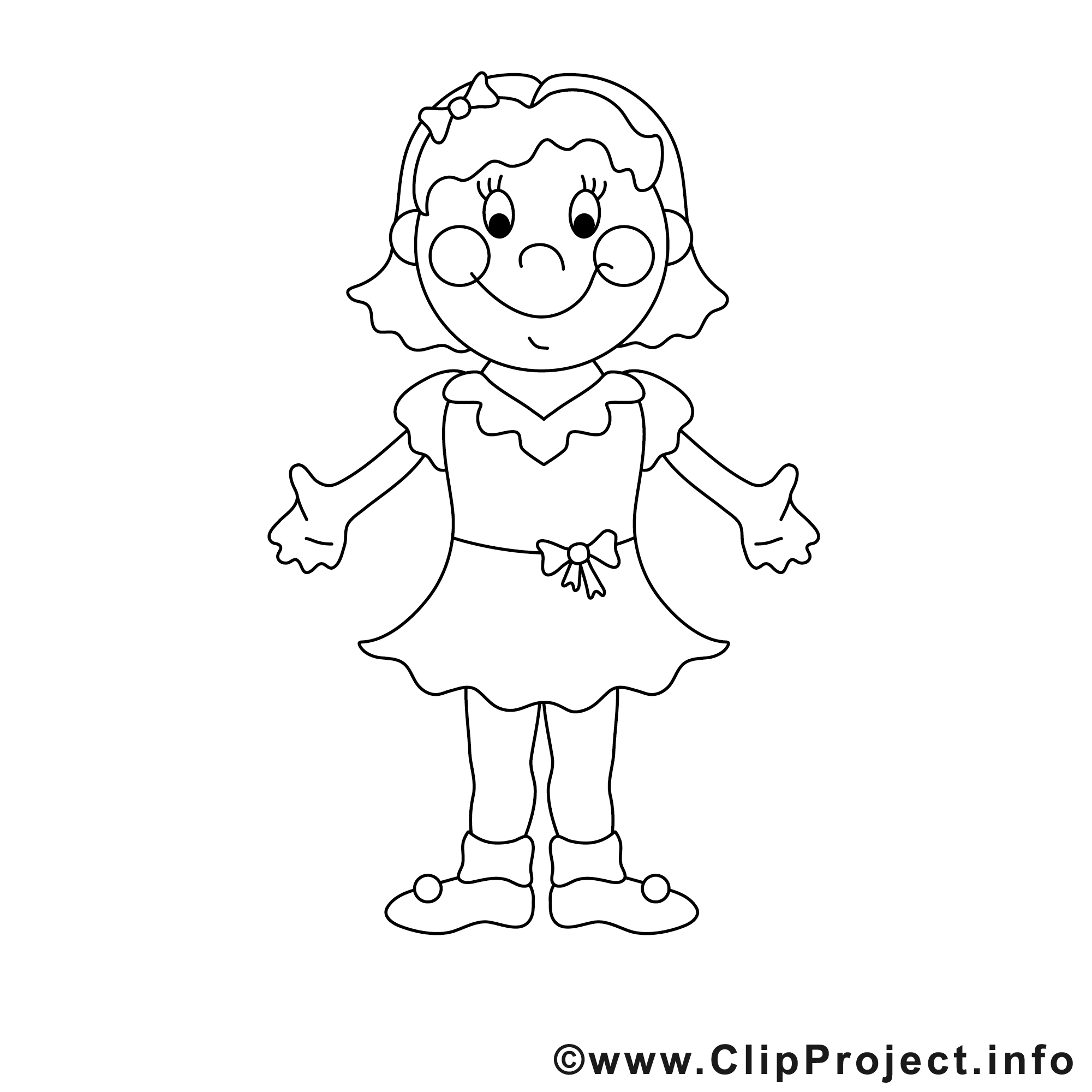 Fille Clipart - Enfants Dessins À Colorier - Enfants serapportantà Coloriage Pour Fille,