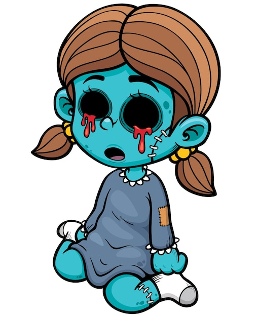 Fille Zombie De Dessin Animé | Vecteur Premium concernant Dessin Zombie,