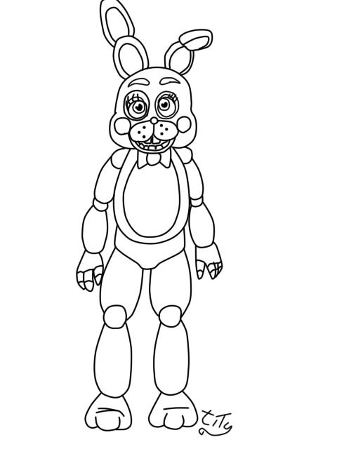 Five Nights At Freddys2 Toy Bonnie By Titygore On pour Coloriage Fnaf 6