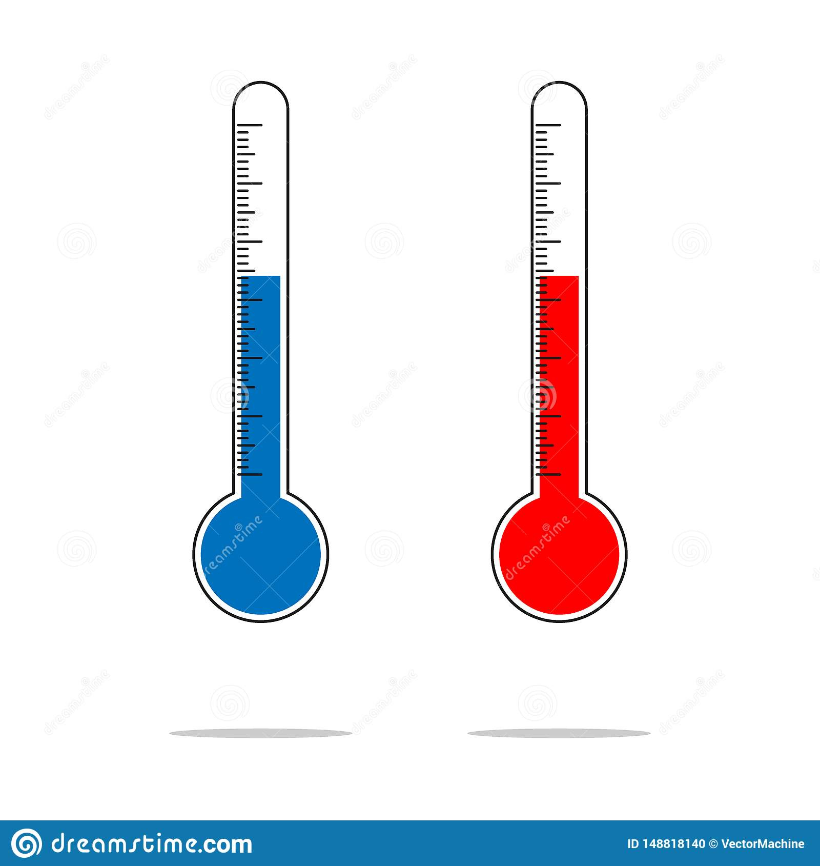 Flat Design Of Thermometer Measuring Heat And Cold, With concernant Thermostat 6 Dessin