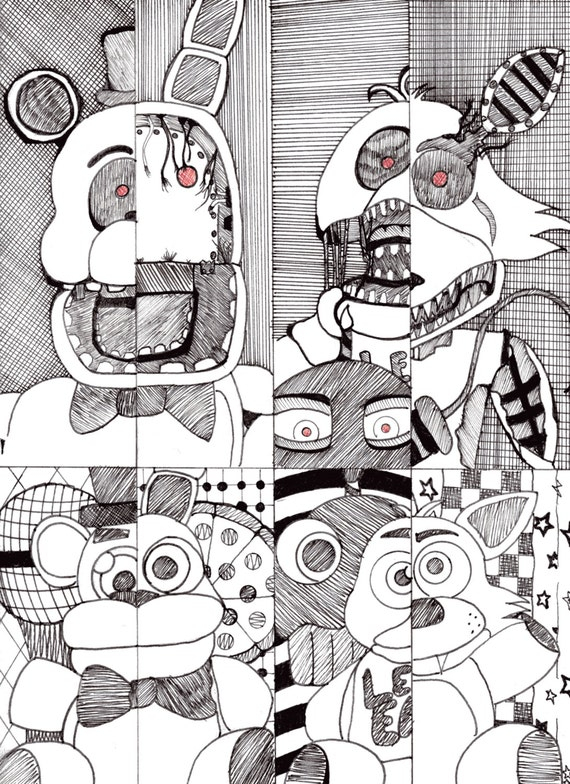 Fnaf Bookmarks Or Print dedans Coloriage Fnaf 1