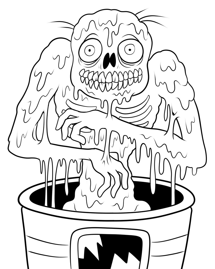 Free Printable Zombies Coloring Pages For Kids encequiconcerne Dessin Zombie