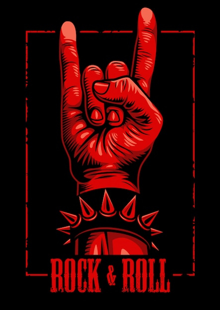 Free Vector | Hand In Rock N Roll Sign destiné Coloriage Rock N Roll