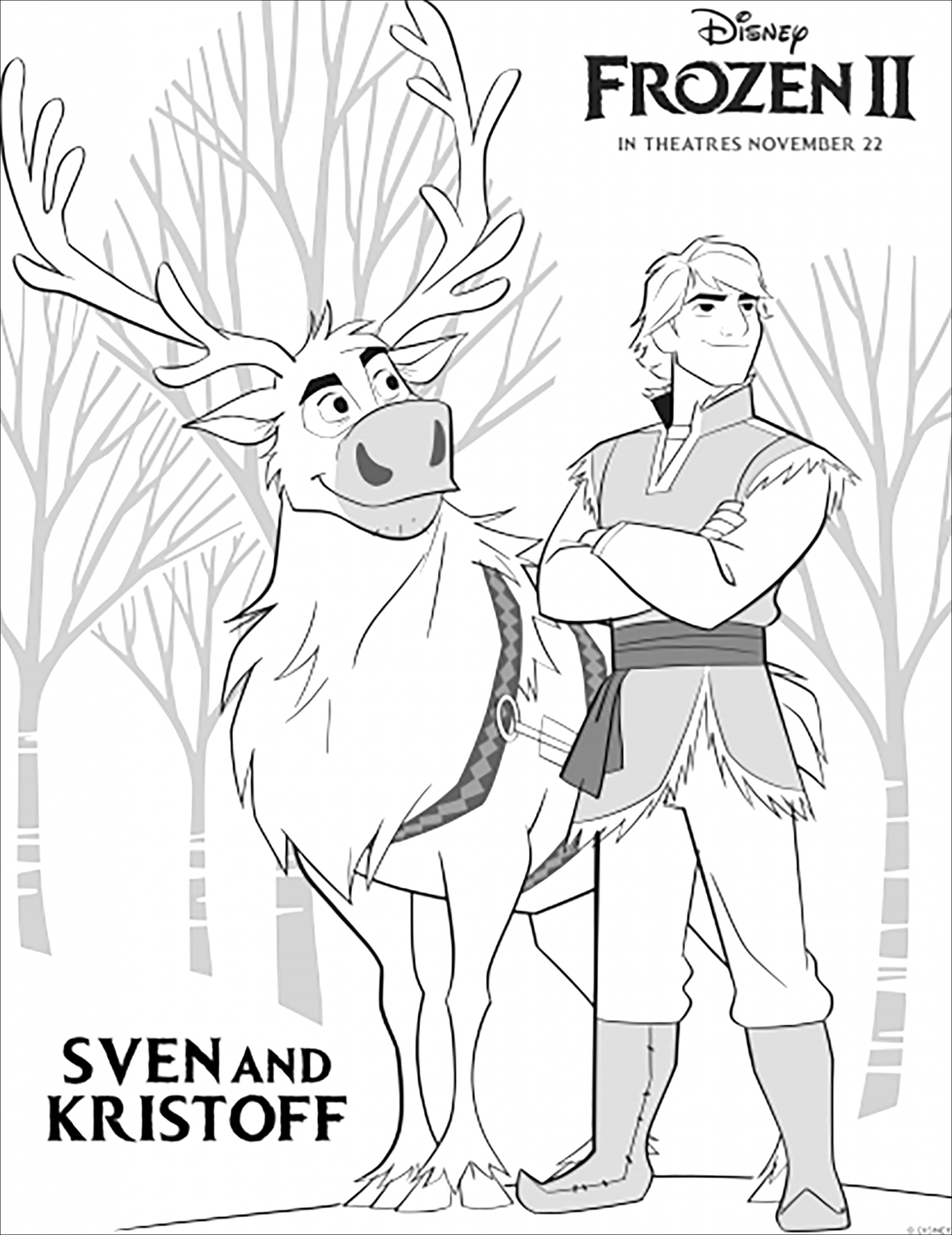 Frozen 2 : Sven &amp;amp; Kristoff - Frozen 2 Kids Coloring Pages destiné Coloriage Frozen 2