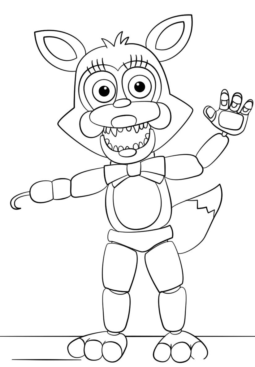 Funtime Foxy - Free Coloring Pages serapportantà Coloriage Fnaf 6