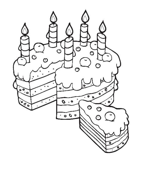 Gâteau - 6 | Birthday Coloring Pages, Happy Birthday intérieur Coloriage Gâteau,