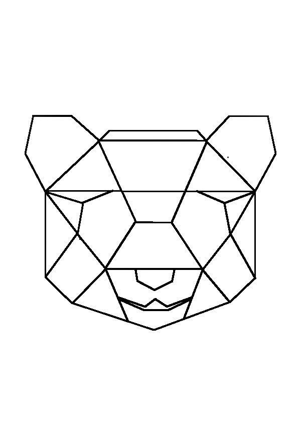 Geometric Geometrique Panda Head Tete | Geometrische avec Dessin Géométrique