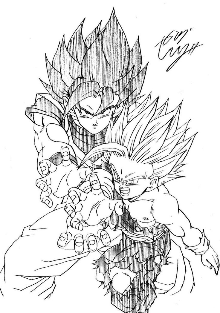 Goku &amp;amp; Gohan | Dragon Ball Artwork, Dragon Ball Art, Anime tout Coloriage Dragon Ball Z Gohan