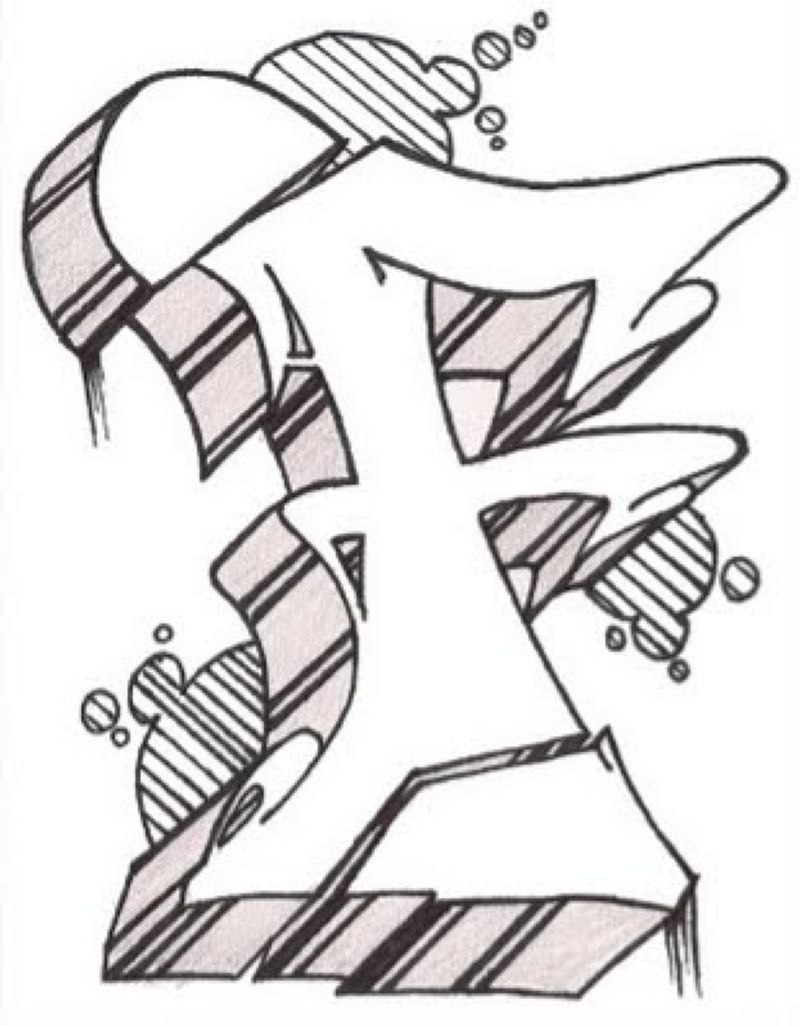 Graffiti Alphabet Style F | Graffiti Lettering, Graffiti destiné Lettre F Dessin