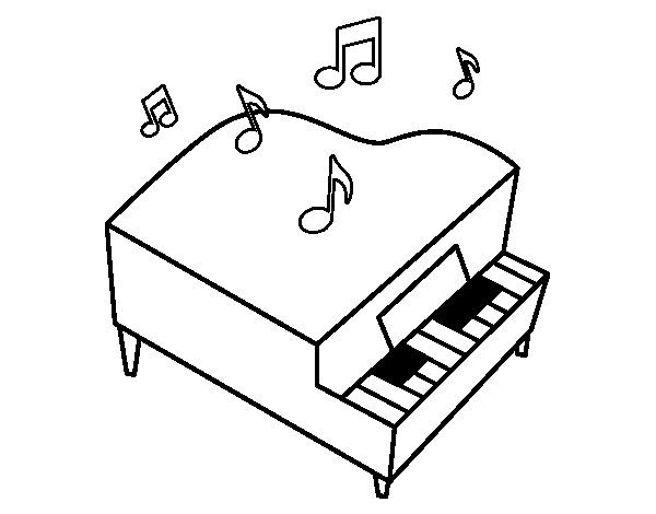 Grand Piano Coloring Page - Coloringcrew intérieur Dessin Xylophone Facile