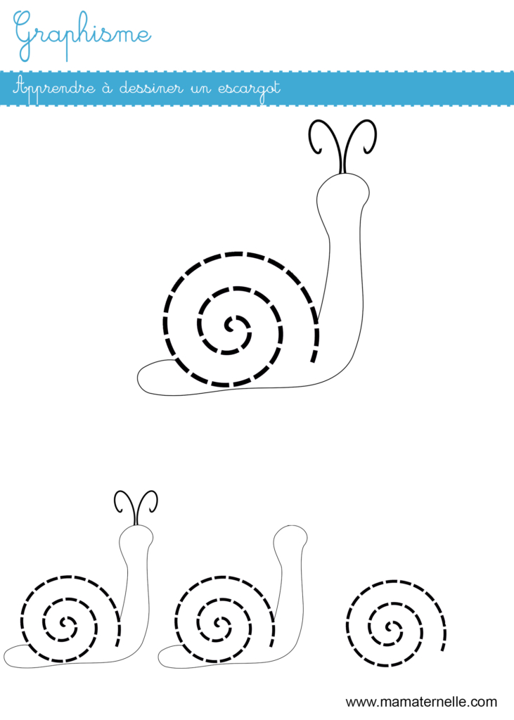 Graphisme : Apprendre À Dessiner Un Escargot | Ma Maternelle avec Dessin Graphisme,