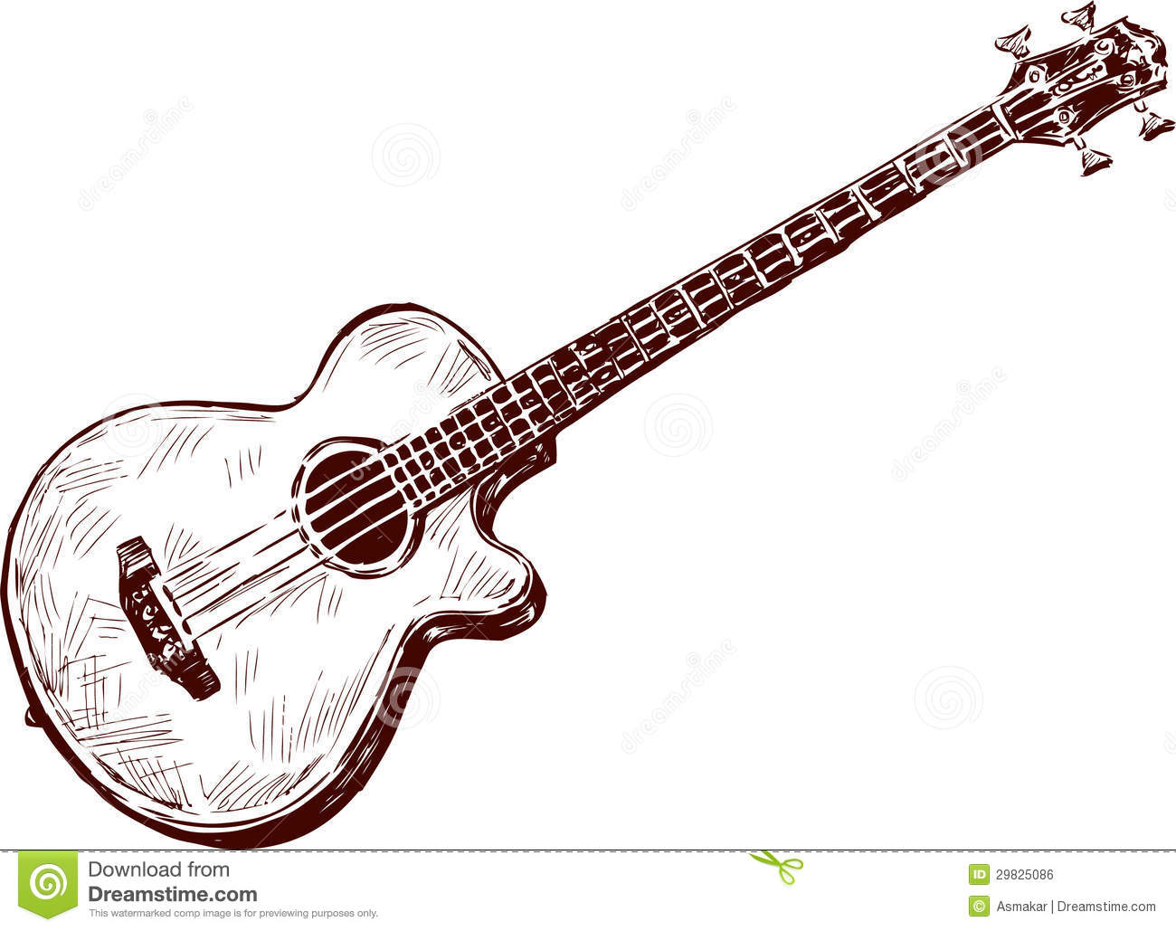 Guitare Acoustique Image Libre De Droits - Image: 29825086 concernant Dessin Guitare