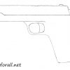 Gun Pistol Drawing intérieur Dessin 9Mm