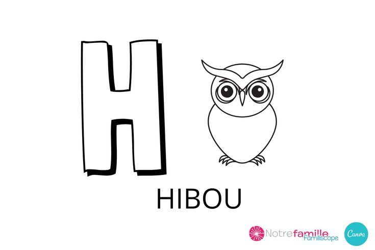 H Comme Hibou ! Pour Apprendre Et Mémoriser La Lettre H En concernant Lettre H Dessin