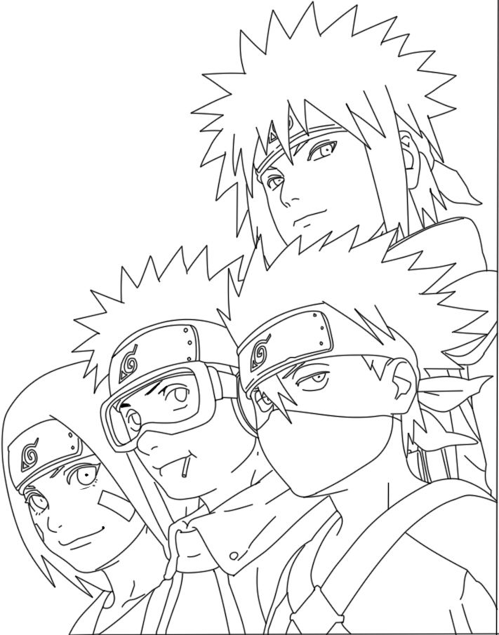 Half Artbook Naruto Lineart | Naruto Drawings, Naruto concernant Equipe 7 Dessin