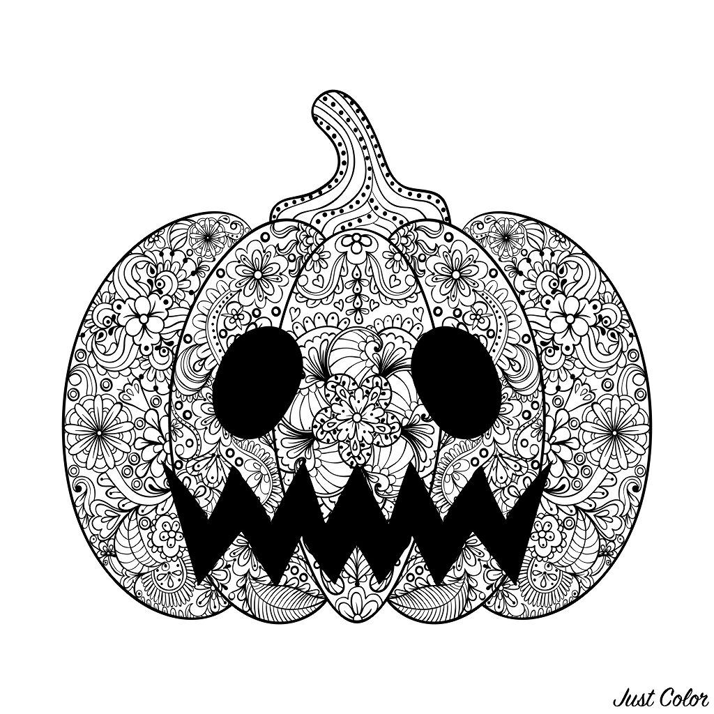 Halloween Citrouille Effrayante - Halloween - Coloriages destiné Coloriage Halloween