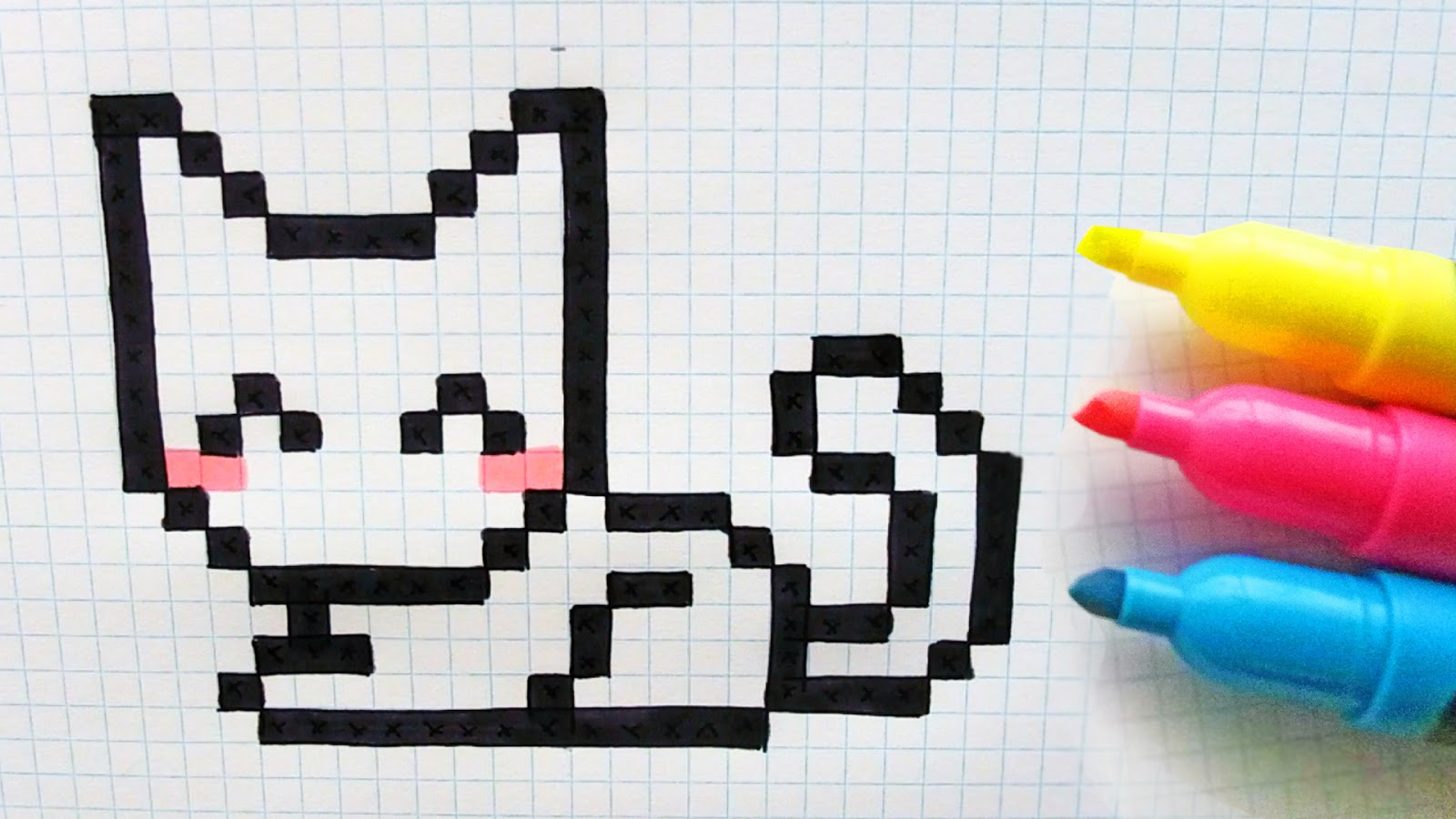 Handmade Pixel Art - How To Draw Kawaii Cat #Pixelart destiné Dessin Pixel Art