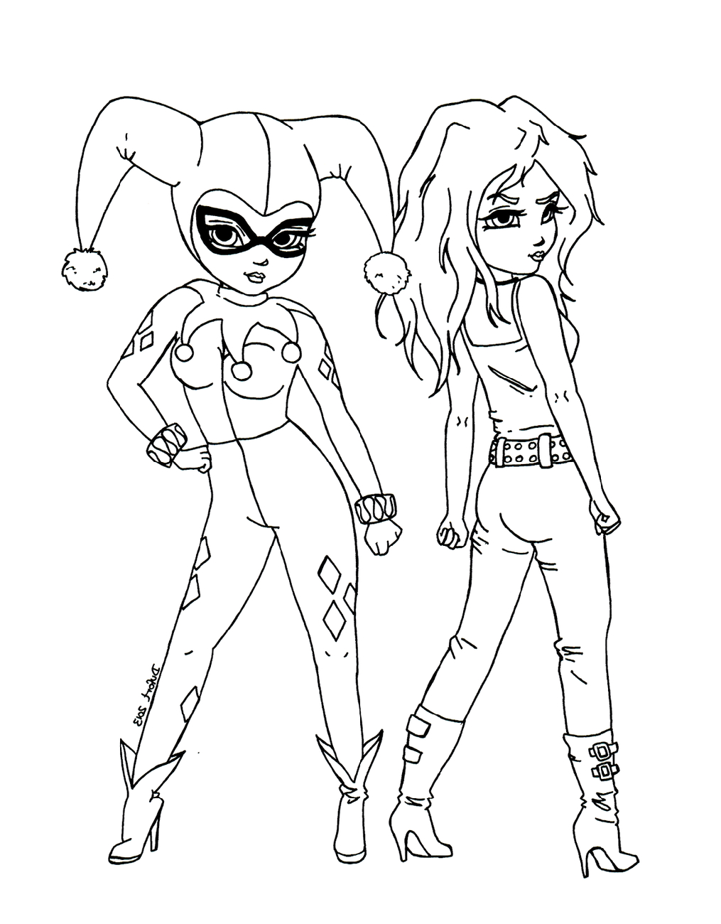 Harley Quinn Coloring Pages Free | Educative Printable dedans Coloriage Harley Quinn,