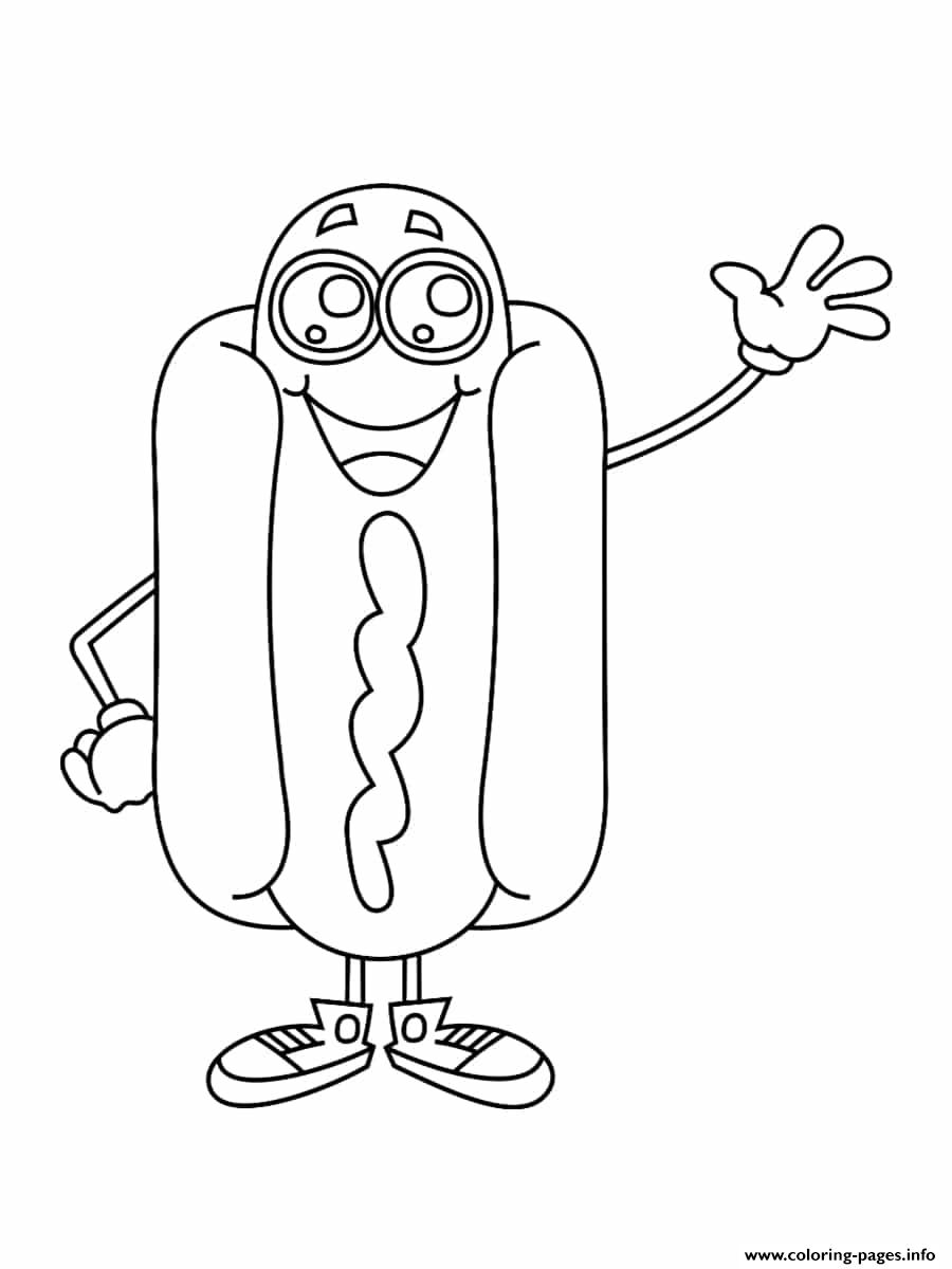 Hotdog Kawaii Coloring Pages Printable concernant Coloriage Kawaii,