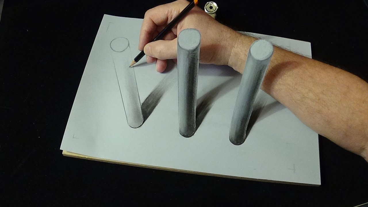 How Is It Possible? - 3D Drawing Cylinders Trick - It'S tout R En 3D Dessin