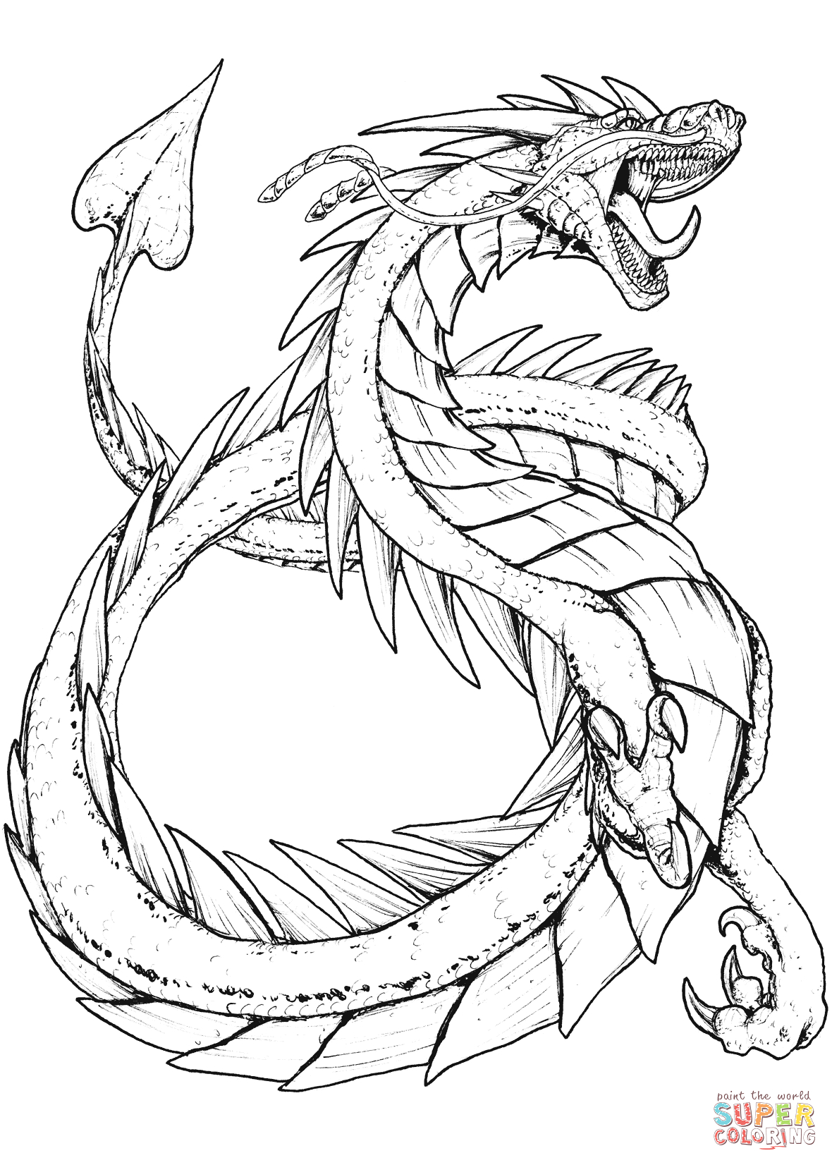 Hydra Dragon Coloring Pages At Getcolorings | Free tout Coloriage Dragon