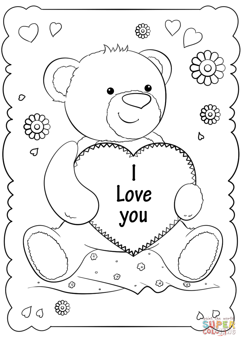 &amp;quot;I Love You&amp;quot; Card Coloring Page | Free Printable Coloring pour Dessin I Love You,