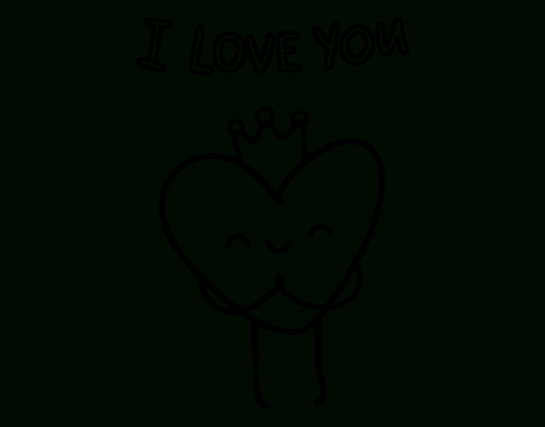 I Love You Heart Coloring Page - Coloringcrew intérieur I Love You Dessin Animé,