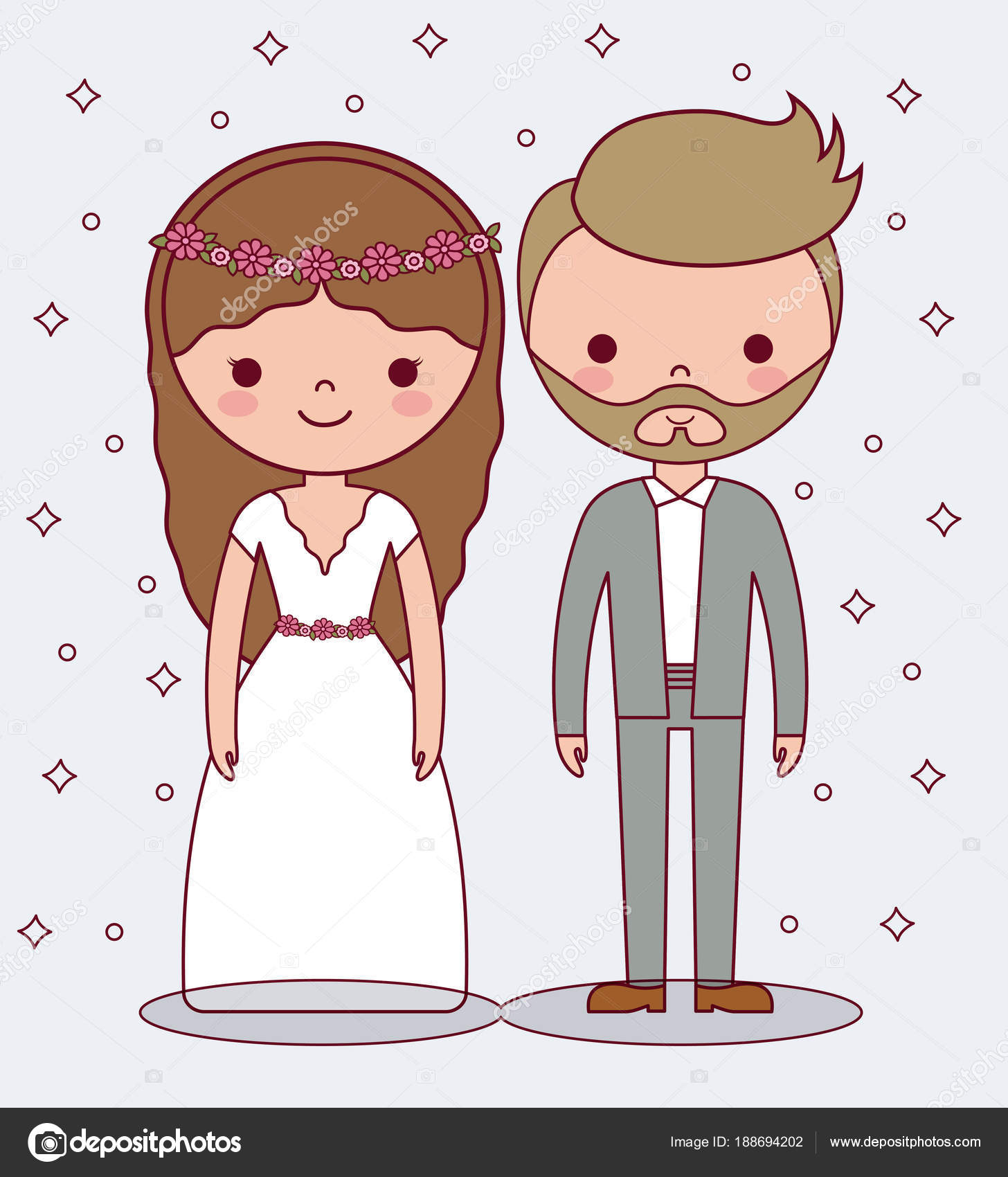 Icône De Couple De Mariage Dessin Animé — Image pour Coloriage 2 Alliance Mariage Dessin