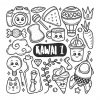 Icônes Kawaii Doodle Dessiné Main Coloriage | Vecteur Premium intérieur Coloriage Dessin Kawaii Animaux