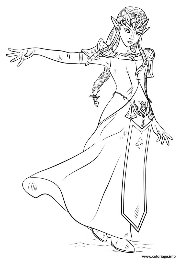 Idee 15 Coloriage Princesse Zelda En 2020 | Coloriage pour Dessin Zelda,